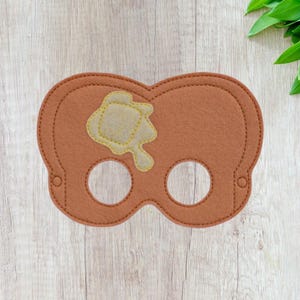 Buttered Toast Felt Mask | Kids Costume Accessory | Playtime Dress-Up | Fun Pretend Play | Unique Gift for Children | Creative Gift Idea
