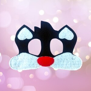 Black Cat Mask, Pretend Play,Dress Up,Mask for Adults,Mask For Kids,Toddler Mask,Felt Mask,Imagination,Halloween Costume,Party Favor