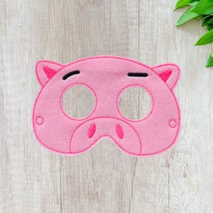 Pig Felt Mask | Farmyard Costume | Kid&#39;s Party Mask | Animal Dress-Up | Pretend Play Accessory | Unique Party Favor | Animal Dress-Up