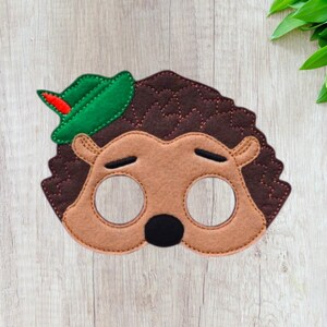 Hedgehog Felt Mask | Kids Animal Costume | Woodland Party Mask | Toddler Dress Up | Birthday Party Favor | Playtime Fun | Costume Party