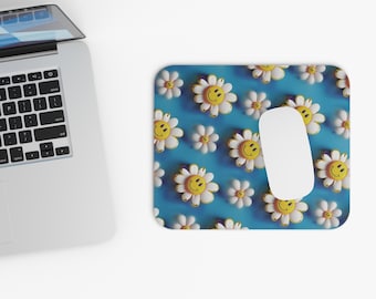 Cheerful Daisy Mouse Pad, Floral Desk Accessory, Cute Mousepad for Home Office, Gift for Flower Lovers, Colorful Workspace Decor