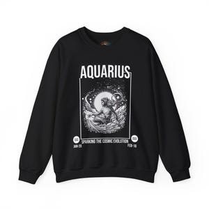 Wassermann Sternzeichen Sweatshirt, Astrologie Geschenk, gemütlicher Rundhalsausschnitt, Astrologie Liebhaber Geburtstagsgeschenk für Januar-Februar