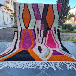 Purple Moroccan Rug, Custom Berber Rug, Handmade Rug, Rug for Living Room, Wool Morocco Rug, Beni Ourain Rug, Purple Berber Carpet