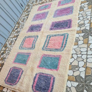 Purple Moroccan rug, handmade Moroccan Berber rug - personalized Beni Ourain rug, living room, woolen tufted rug, Purple bohemian decoration