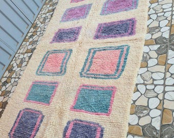 Purple Moroccan rug, handmade Moroccan Berber rug - personalized Beni Ourain rug, living room, woolen tufted rug, Purple bohemian decoration