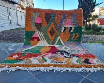 Handwoven Wool Berber Rug: Custom Moroccan Carpet, Bohemian Style
