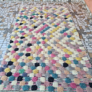 Amazing checkered colorful rug, checkered berber azilal rug, moroccan checkered rug, colorful amazing rugs, custom colorful checkered rug