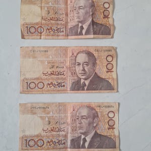 Vintage Moroccan 100 Dirhams Banknote – Hassan II Era – Rare Old Currency – Morocco Collectible Money