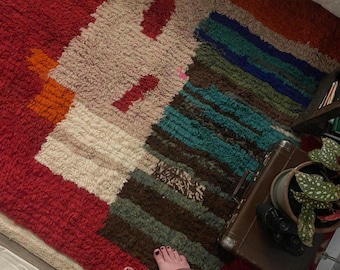 Custom Moroccan Rug: Colorful Berber Handmade Azilal Design