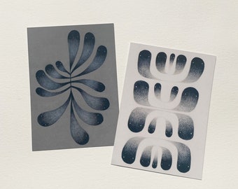 Shadow Flowers / Postcard set / ecological recycled paper / 10x15 cm / chiba