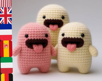 Ghost Amigurumi Crochet Pattern: Funny Monster - 2 Sizes (Multilingual PDF)