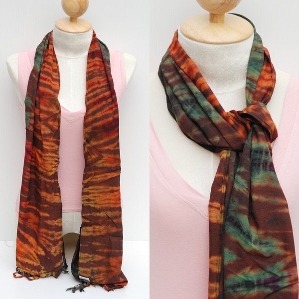 ORANGE MULTICOLOR TIE DYE RAYON