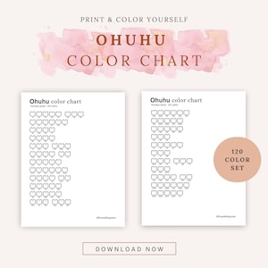 Carta de colores 120 Ohuhu Honolulu | Tabla de muestras DIY | Archivos digitales | Carta de colores imprimible 120 Ohuhu Honolulu | carta de colores