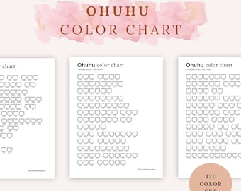 320 Ohuhu Honolulu color chart | DIY swatch chart | Digital files | Printable Color Chart 320 Ohuhu Honolulu | color chart