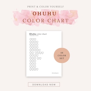 48 Ohuhu Honolulu color chart | DIY swatch chart | Digital files | Printable Color Chart 48 Ohuhu Honolulu | color chart
