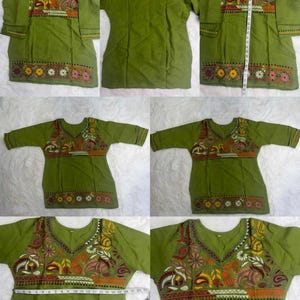Hand Embroidered Kantha Stitch Cotton short Kurti Size 40-46 image 7