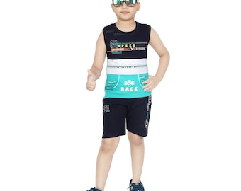 Toddler Boy's Clothes Boys Soft Cotton Short Sleeve T-Shirt & Shorts Set 3-6Yrs