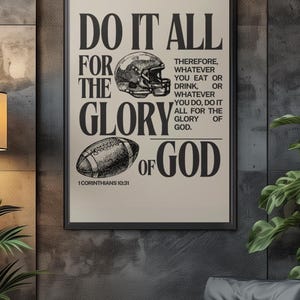Christian Athlete Wall Art: Football Scripture Print (Digital Download