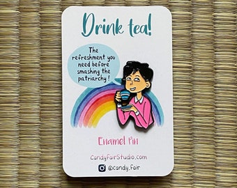 Soft Enamel Pin for tea lovers