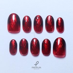 METALLIC OMBRE Y2K Goth Simple - Handmade Press On Nail Art | Fake Nails Custom Premium Quality Pantaylan