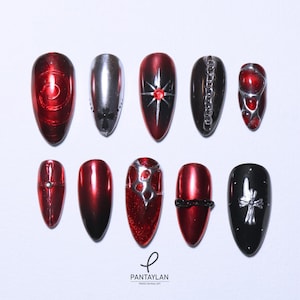 SYLUS Love And Deepspace Inspired Y2K Goth Cross - Handmade Press On Nail Art | Fake Nails Custom Premium Quality Pantaylan