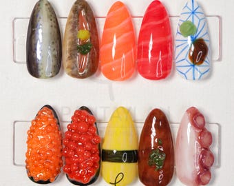 SUSHI PAN - Realistic Food Press On Nails