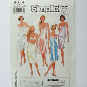 Uncut Simplicity 9374, Half Slip 3 Lengths, Full Slip 2 Lengths, Camisole, Misses Vintage Sewing Pattern, sizes 6-8 to 22-24, bust 30 to 46