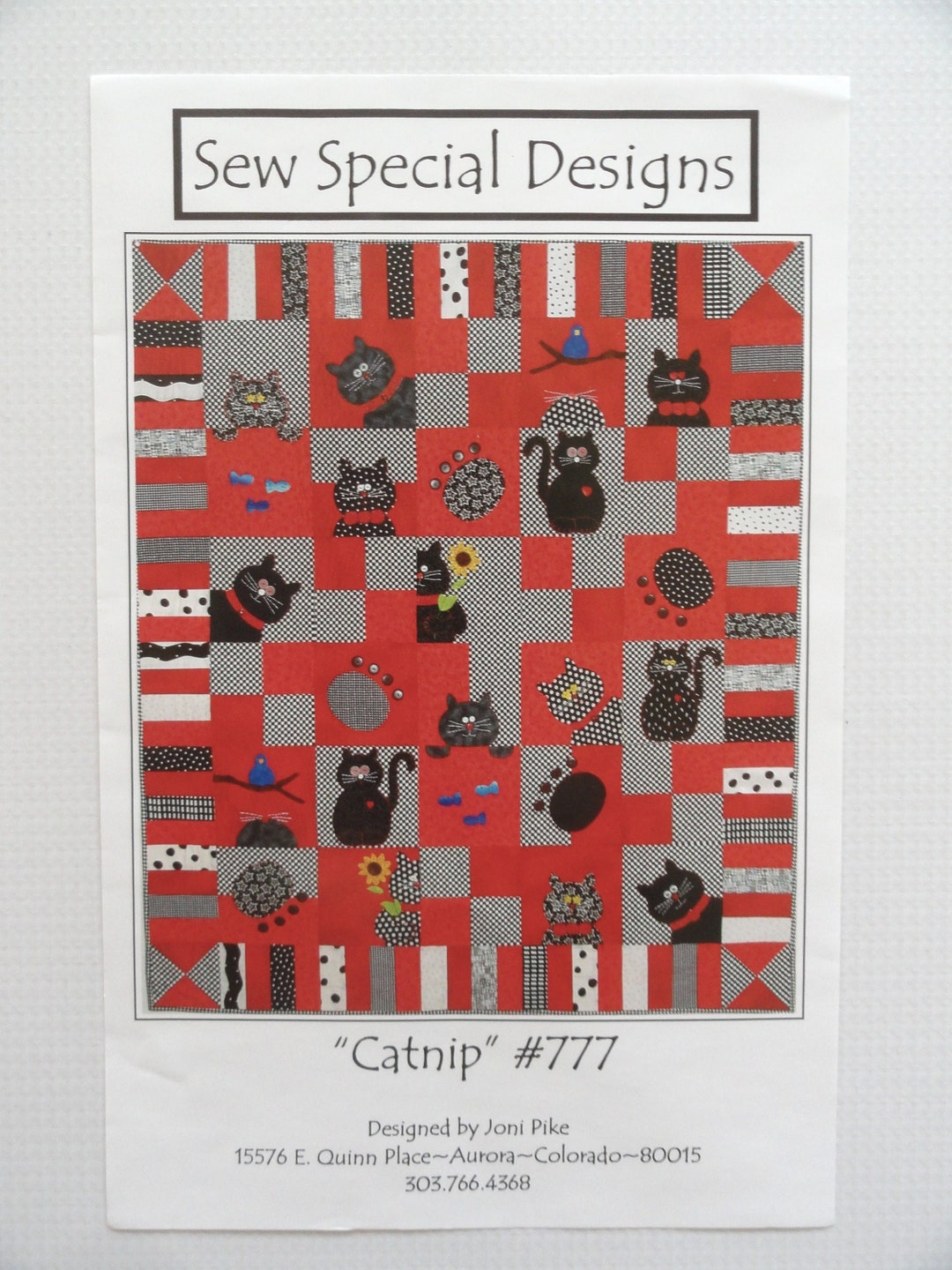 Cat Quilt Pattern, Sew Special Designs, Fusible Applique Technique ...
