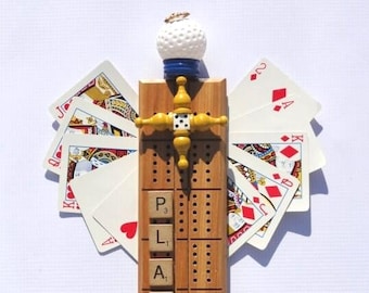 Mixed Media Angel, Our Lady of Games, Altered Art Project, Cribbage Board, Scrabble Tiles, Vintage Game Pieces, Players Assemblage, OOAK