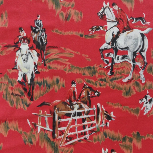 Vintage Fox Novelty Fabric Etsy