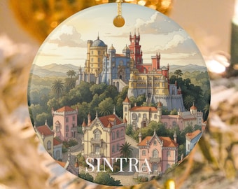 Sintra Portugal Ceramic Ornament | Pena Palace & Fairytale Traveler Keepsake