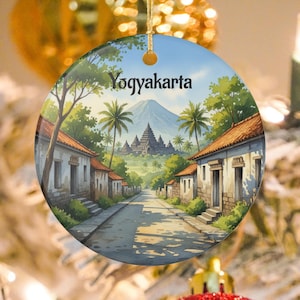 Yogyakarta Indonesien Keramisk Ornament | Borobudur Tempel Resesouvenir