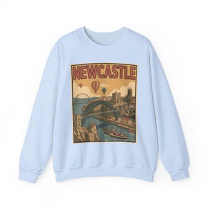 Newcastle England Sweatshirt | Vintage Travel Poster Retro City Graphic Pullover image 7