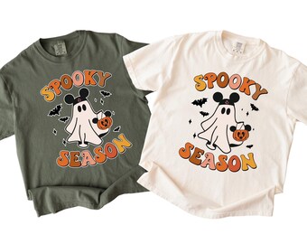 Camiseta de Mickey con cabeza de temporada espeluznante, camiseta de Mickey Boo para Halloween, Mickey calabaza, camiseta espeluznante de Disney, camiseta de Halloween de Disney, Disneyland, B053