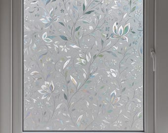 Mosaic Window Privacy Film, Stained Glass Window Cling, Rainbow Window Film, Static Cling Vinyl, Removable Decorative Glass Sticker