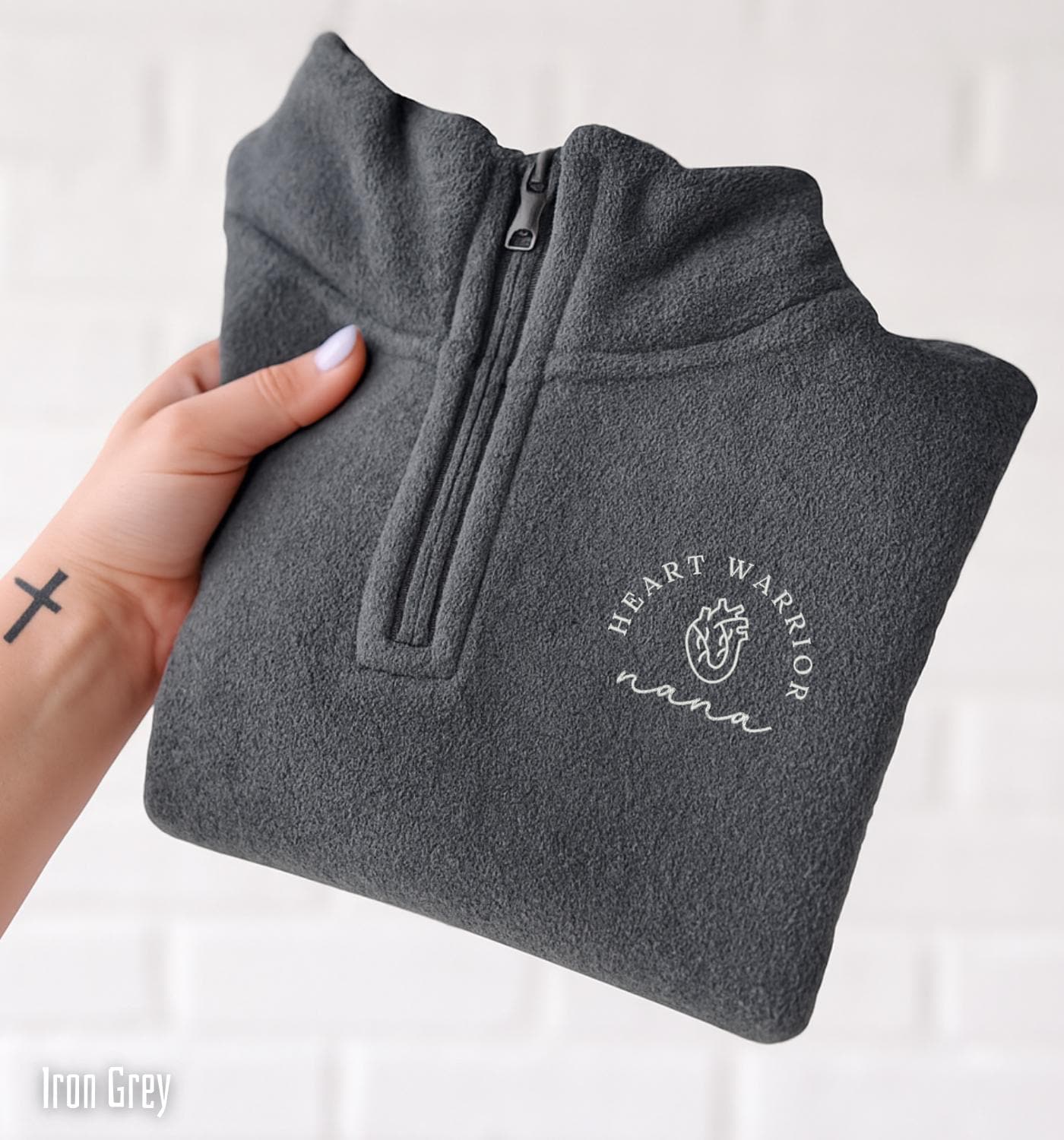Heart Warrior Nana Embroidered Quarter Zip Sweatshirt, Z061 - Etsy