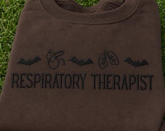 Respiratory Therapist Embroidered Sweatshirt, Halloween RT Crewneck
