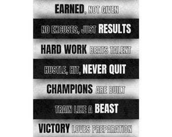 Motivational Quotes Poster: Gym & Home Office Art