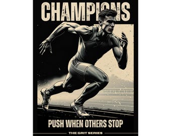 Motivational Sprinter Art Print: Vintage Track & Field Poster