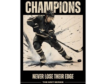 Motivational Hockey Poster: Athlete Mindset - The Grit Series