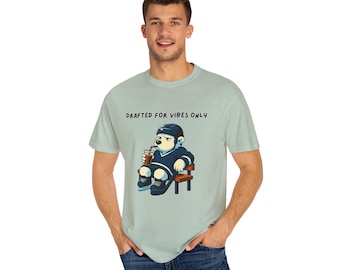 Drafted for Vibes Only Hockey Shirt | Chill Polar Bear Benchwarmer Tee | Funny Hockey Fan Gift | Rink Humor T-Shirt | Cozy Sideline Energy