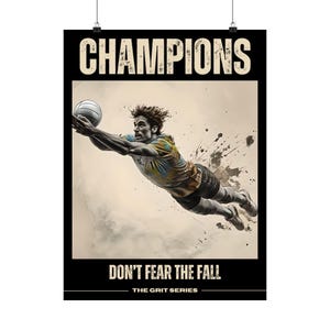 Volleyball Wall Art | Motivational Volleyball Poster | The Grit Series | Athlete Decor | Athlete Mindset Print | Sports Poster