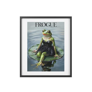 Whimsical Frog Art Print | Fun Framed Posters for Kids&#39; Rooms, Frog Decor, Quirky Wall Art, Unique Gift for Animal Lovers, Funny Home Decor