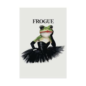 Frog Art Print - Whimsical Home Décor, Wall Art, Unique Gift, Cartoon Illustration, Frog Princess Poster, Fun Nature Decor
