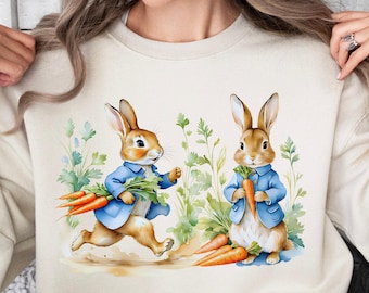 Peter Rabbit Sweatshirt, Spring Sweatshirt, Easter Sweater, Easter Bunny Shirt, Peter Rabbit Shirt, Rabbit Lover Shirt, Kindergarten Teacher