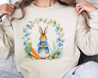 Peter Rabbit Sweatshirt, Spring Sweatshirt, Easter Sweater, Easter Bunny Shirt, Peter Rabbit Shirt, Rabbit Lover Shirt, Kindergarten Teacher
