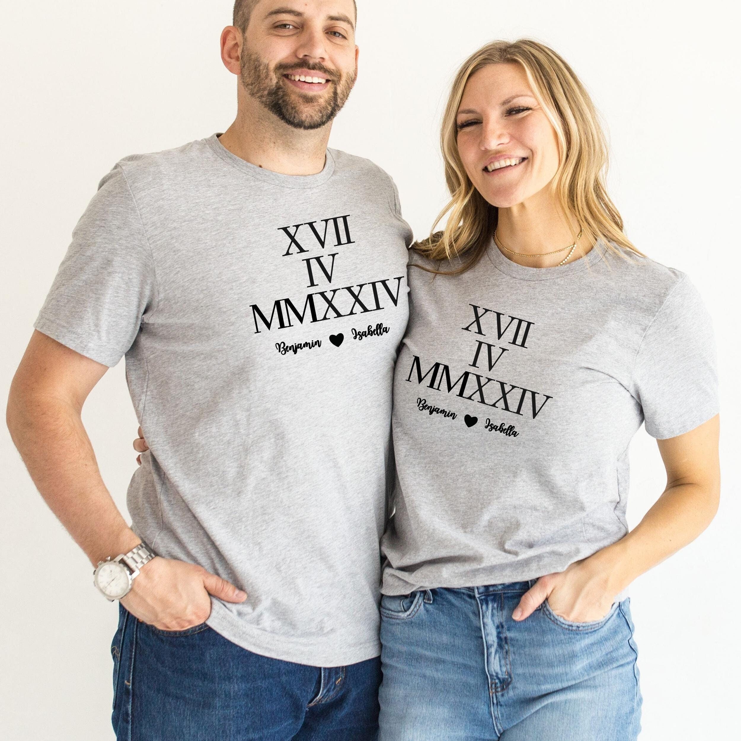 Personalized Roman Numeral shirt, Couples Roman Numeral Shirt, Custom Anniversary Date Shirt, Romantic Valentines Day Gift Idea