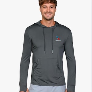 Men&#39;s UPF 50+ Sun Protection Hooded Long Sleeve Shirts, SPF UV Sun Protection Fishing Shirts for Hiking and Swimming