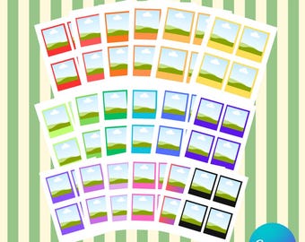 30 originella Polaroid-kameramallar med enfärgade och flerfärgade gradienter