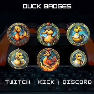 Duck Badges For Twitch, YouTube, Kick And Discord | Bit Badges | Sub Badges | Animal Badges | Streaming And Discord Roles.